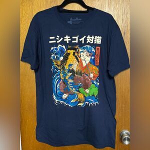Threadless Black Tee with The Cat and the Koi Design